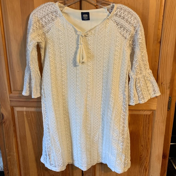 Route 66 Tops - ** Route 66 White Lace Women’s 3/4 Sleeve Blouse L